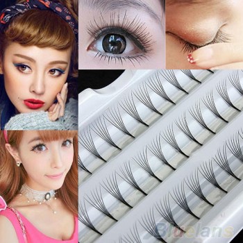 Womens Pro Pretty Makeup 60 Individual Black False Eyelash Cluster Extension